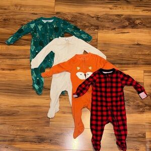 Old Navy Kids One Piece Footies - Green, White, Orange, Red